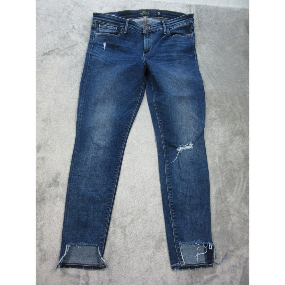 Lucky Brand Orta Jeans Women’s Size 14/32 Ava Skinny Ankle Distressed Blue